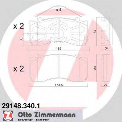 ZIMMERMANN 29116 Комплект гальмівних колодок, дискове гальмо