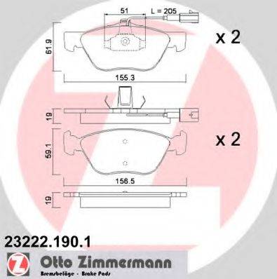 ZIMMERMANN 23222 Комплект гальмівних колодок, дискове гальмо