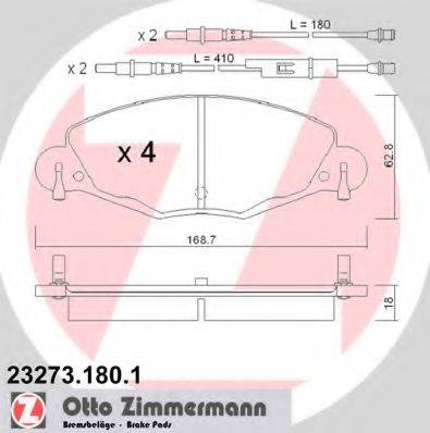 ZIMMERMANN 232731801 Комплект гальмівних колодок, дискове гальмо