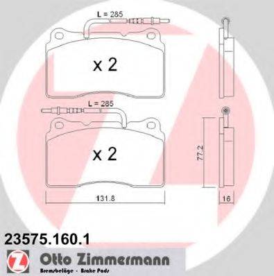 ZIMMERMANN 235751601 Комплект гальмівних колодок, дискове гальмо