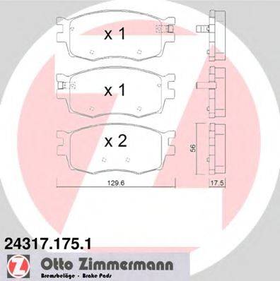 ZIMMERMANN 24318 Комплект гальмівних колодок, дискове гальмо