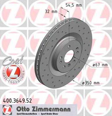 ZIMMERMANN 400364952 гальмівний диск