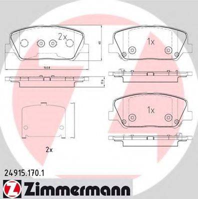 ZIMMERMANN 24915 Комплект гальмівних колодок, дискове гальмо