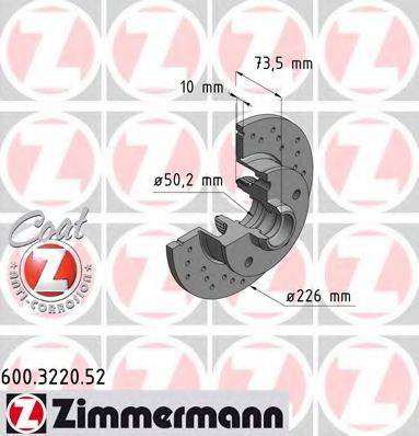 ZIMMERMANN 600322052 гальмівний диск