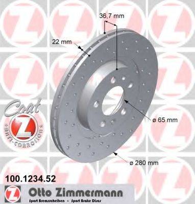 ZIMMERMANN 100123452 гальмівний диск
