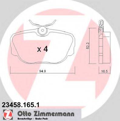 ZIMMERMANN 234581651 Комплект гальмівних колодок, дискове гальмо