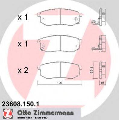 ZIMMERMANN 23608 Комплект гальмівних колодок, дискове гальмо