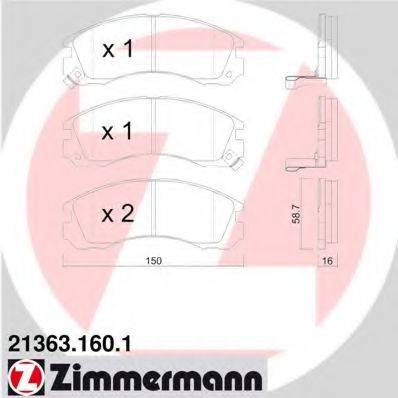 ZIMMERMANN 21768 Комплект гальмівних колодок, дискове гальмо