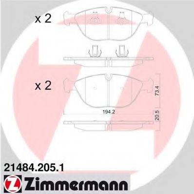 ZIMMERMANN 21484 Комплект гальмівних колодок, дискове гальмо