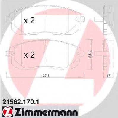 ZIMMERMANN 24280 Комплект гальмівних колодок, дискове гальмо