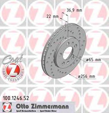 ZIMMERMANN 100124652 гальмівний диск