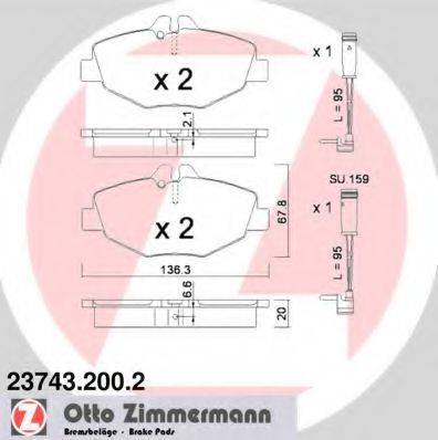 ZIMMERMANN 237432002 Комплект гальмівних колодок, дискове гальмо
