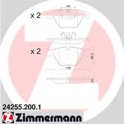 ZIMMERMANN 24255 Комплект гальмівних колодок, дискове гальмо