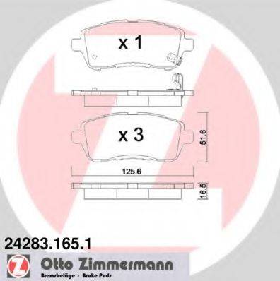 ZIMMERMANN 24285 Комплект гальмівних колодок, дискове гальмо
