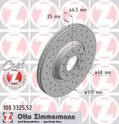 ZIMMERMANN 100332552 гальмівний диск