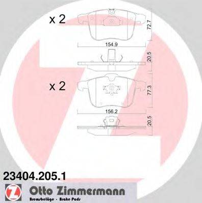 ZIMMERMANN 23404 Комплект гальмівних колодок, дискове гальмо