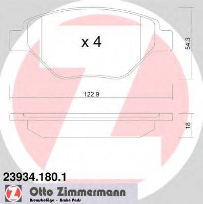 ZIMMERMANN 239341801 Комплект гальмівних колодок, дискове гальмо