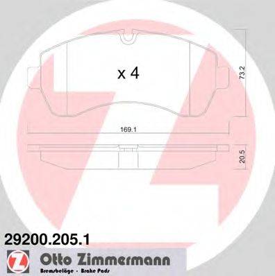 ZIMMERMANN 29200 Комплект гальмівних колодок, дискове гальмо