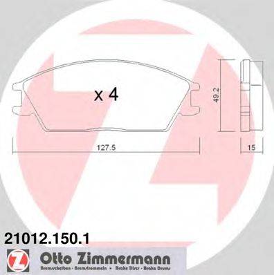 ZIMMERMANN 21012 Комплект гальмівних колодок, дискове гальмо