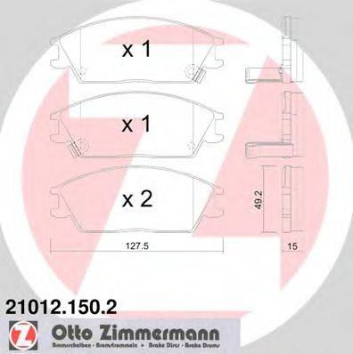 ZIMMERMANN 21774 Комплект гальмівних колодок, дискове гальмо