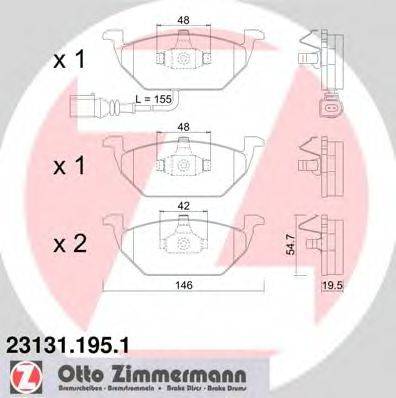 ZIMMERMANN 231311951 Комплект гальмівних колодок, дискове гальмо