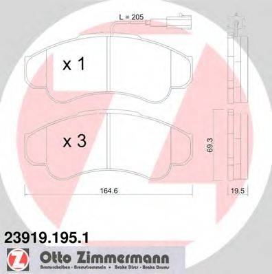 ZIMMERMANN 23920 Комплект гальмівних колодок, дискове гальмо