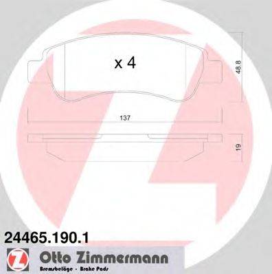ZIMMERMANN 24465 Комплект гальмівних колодок, дискове гальмо