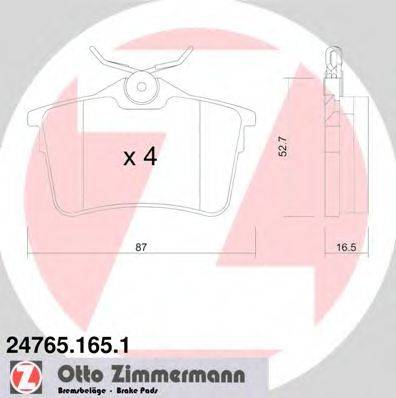 ZIMMERMANN 24765 Комплект гальмівних колодок, дискове гальмо
