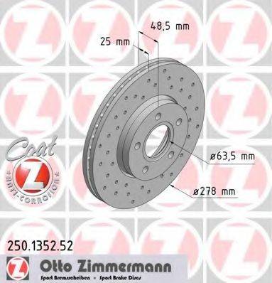 ZIMMERMANN 250135252 гальмівний диск