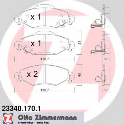 ZIMMERMANN 23341 Комплект гальмівних колодок, дискове гальмо