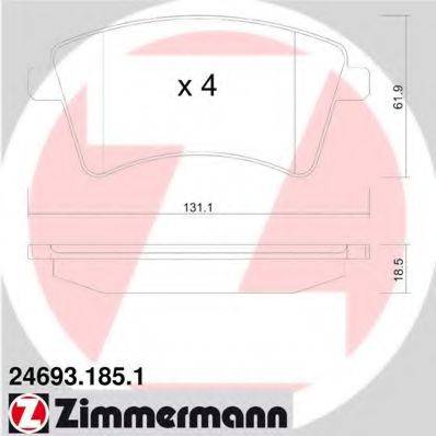 ZIMMERMANN 24693 Комплект гальмівних колодок, дискове гальмо