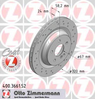 ZIMMERMANN 400366152 гальмівний диск