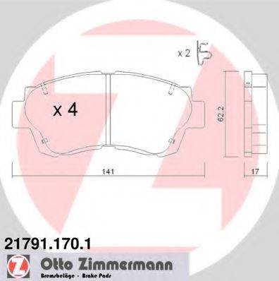 ZIMMERMANN 21791 Комплект гальмівних колодок, дискове гальмо
