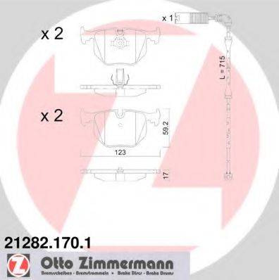 ZIMMERMANN 21282 Комплект гальмівних колодок, дискове гальмо