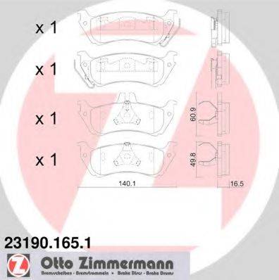 ZIMMERMANN 231901651 Комплект гальмівних колодок, дискове гальмо