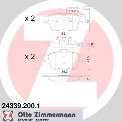 ZIMMERMANN 24340 Комплект гальмівних колодок, дискове гальмо