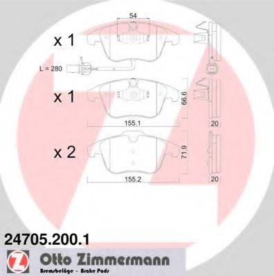 ZIMMERMANN 24706 Комплект гальмівних колодок, дискове гальмо