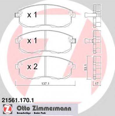 ZIMMERMANN 21561 Комплект гальмівних колодок, дискове гальмо