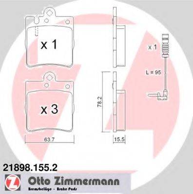 ZIMMERMANN 218981552 Комплект гальмівних колодок, дискове гальмо