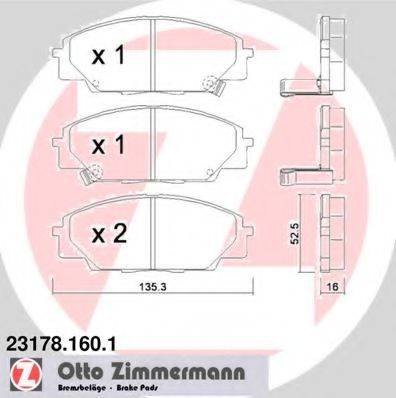 ZIMMERMANN 23530 Комплект гальмівних колодок, дискове гальмо