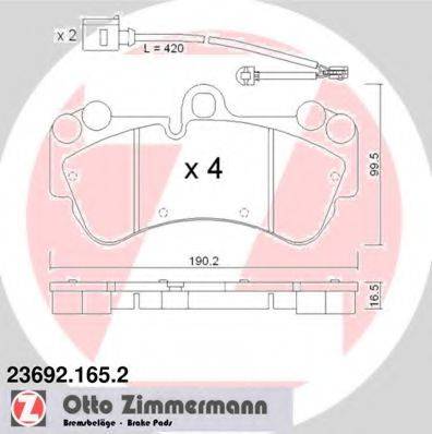 ZIMMERMANN 236921652 Комплект гальмівних колодок, дискове гальмо