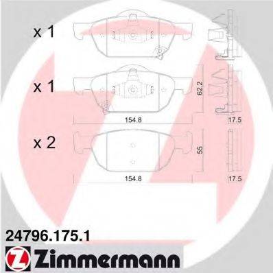 ZIMMERMANN 24797 Комплект гальмівних колодок, дискове гальмо