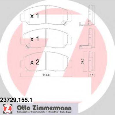 ZIMMERMANN 23722 Комплект гальмівних колодок, дискове гальмо