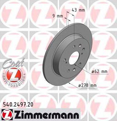 ZIMMERMANN 540249720 гальмівний диск