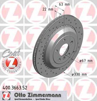 ZIMMERMANN 400366352 гальмівний диск