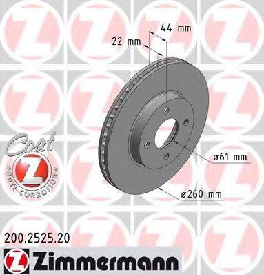 ZIMMERMANN 200252520 гальмівний диск