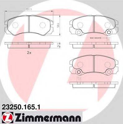 ZIMMERMANN 23250 Комплект гальмівних колодок, дискове гальмо