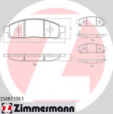ZIMMERMANN 25088 Комплект гальмівних колодок, дискове гальмо