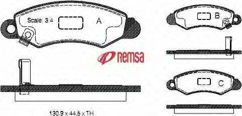 REMSA 702.02 Комплект гальмівних колодок, дискове гальмо