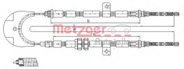 METZGER 115443 Трос, стоянкова гальмівна система